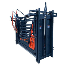 10' Squeeze Cattle Work Chute 4500-lb Weight Scale, Side Exit, Side Squeeze, Upper/Lower Swing Openings, LCD Weight Display, TMG-CSC11