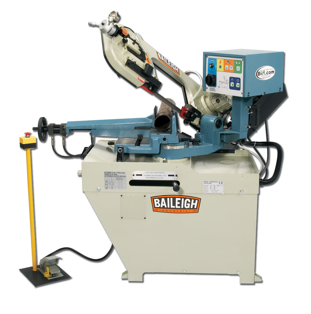 Baileigh BS-260SA; 8.66" Variable Speed Dual Mitering Semi-Automatic Bandsaw  1-1/2 220 Volt Single Phase 1001438