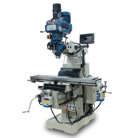 Baileigh VM-1054E-VS  10" x 54"  Variable Speed Mill, NT40 Spindle, X,Y & Z  Power Feeds, DRO 220V 3Phase 1020696