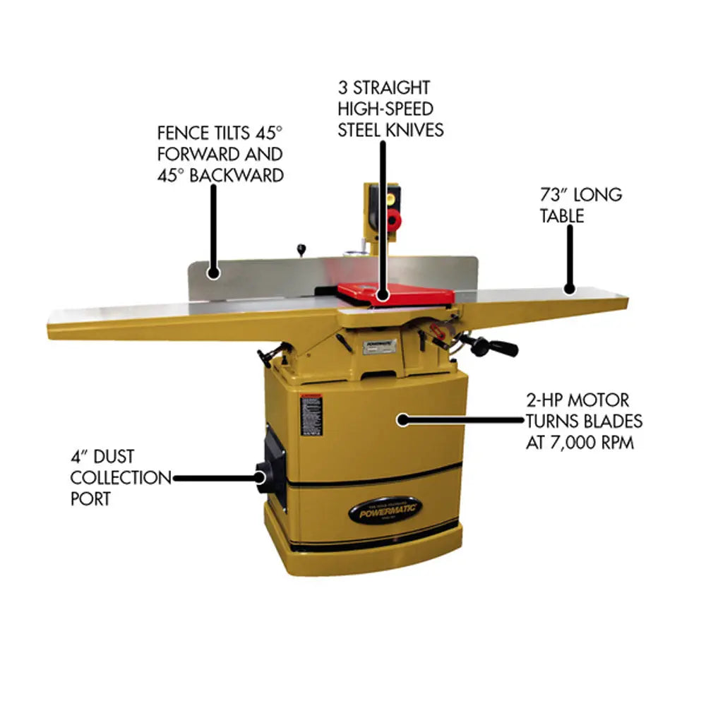 Powermatic 60C 8" Jointer with Straight Knifes