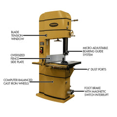Powermatic PM2013B-3 20 in. Bandsaw, 5HP, 3PH, 460V 1791258B-4