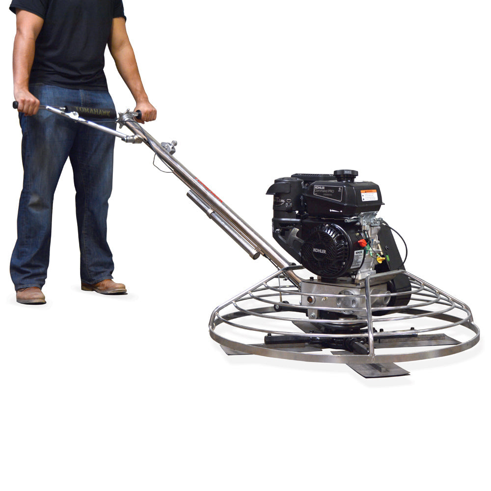 Tomahawk 36" Concrete Power Trowel 6HP Kohler Float Pan Screed Edge Cement Finishing Tool - Machine Horizon