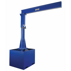 Vestil Steel Portable Jib Crane with Empty Base 8 Ft. I-Beam 1000 Lb. Capacity Blue- JIB-CB-100-8-10