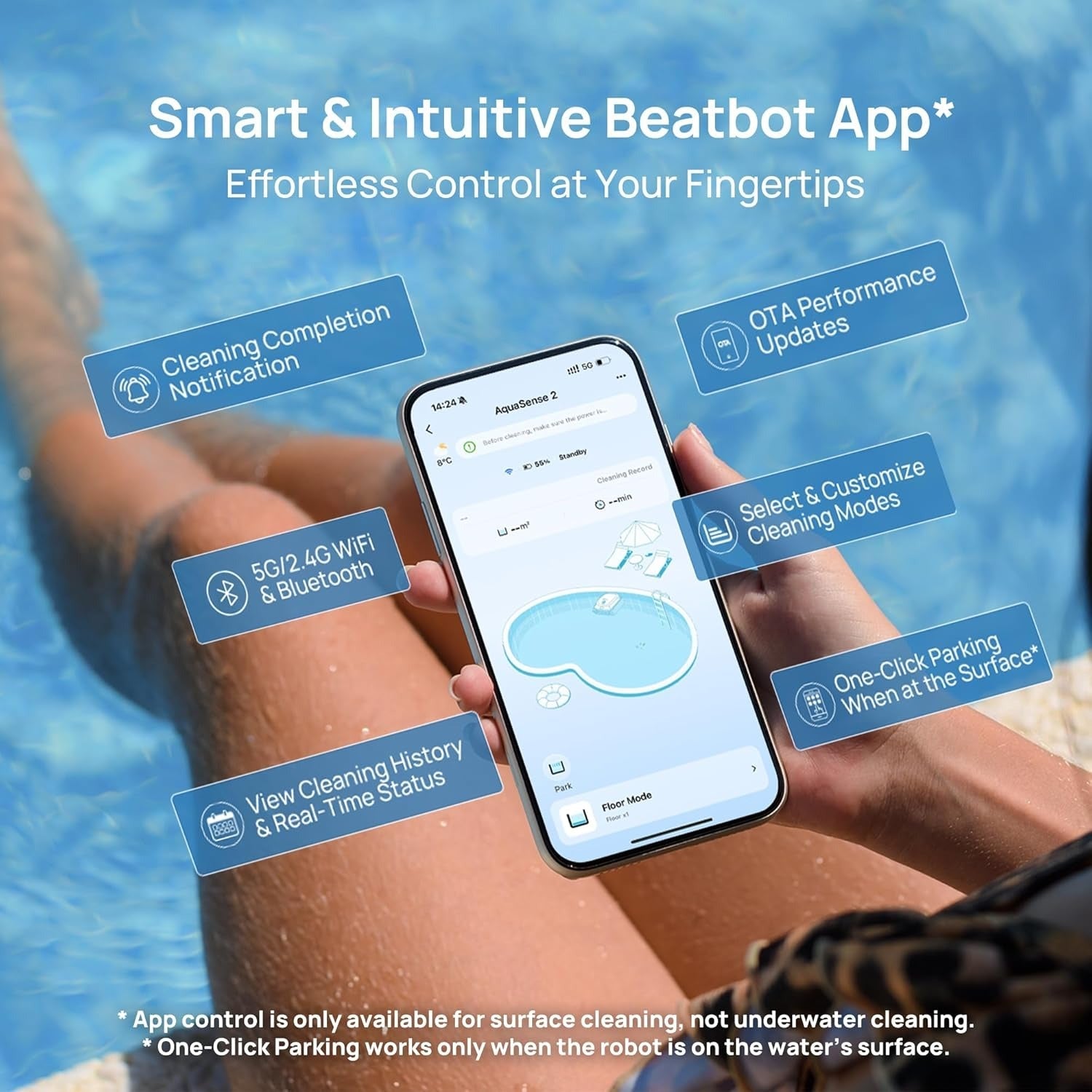 Beatbot AquaSense 2 Robotic Pool Cleaner + iSkim Ultra Robotic Pool Skimmer