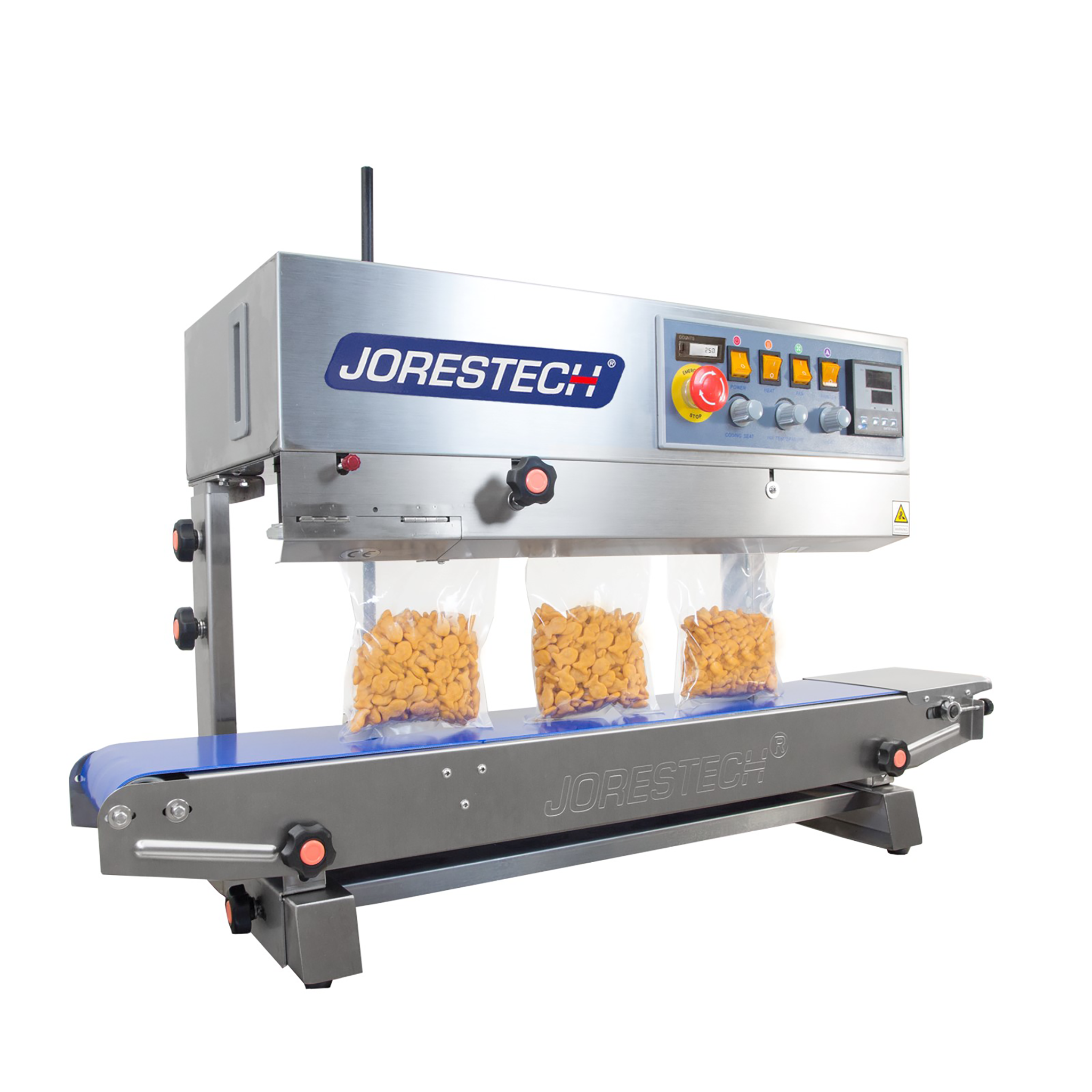 Jores Technologies 220V Stainless Steel Digital Continuous Band Sealer 800 with Coder