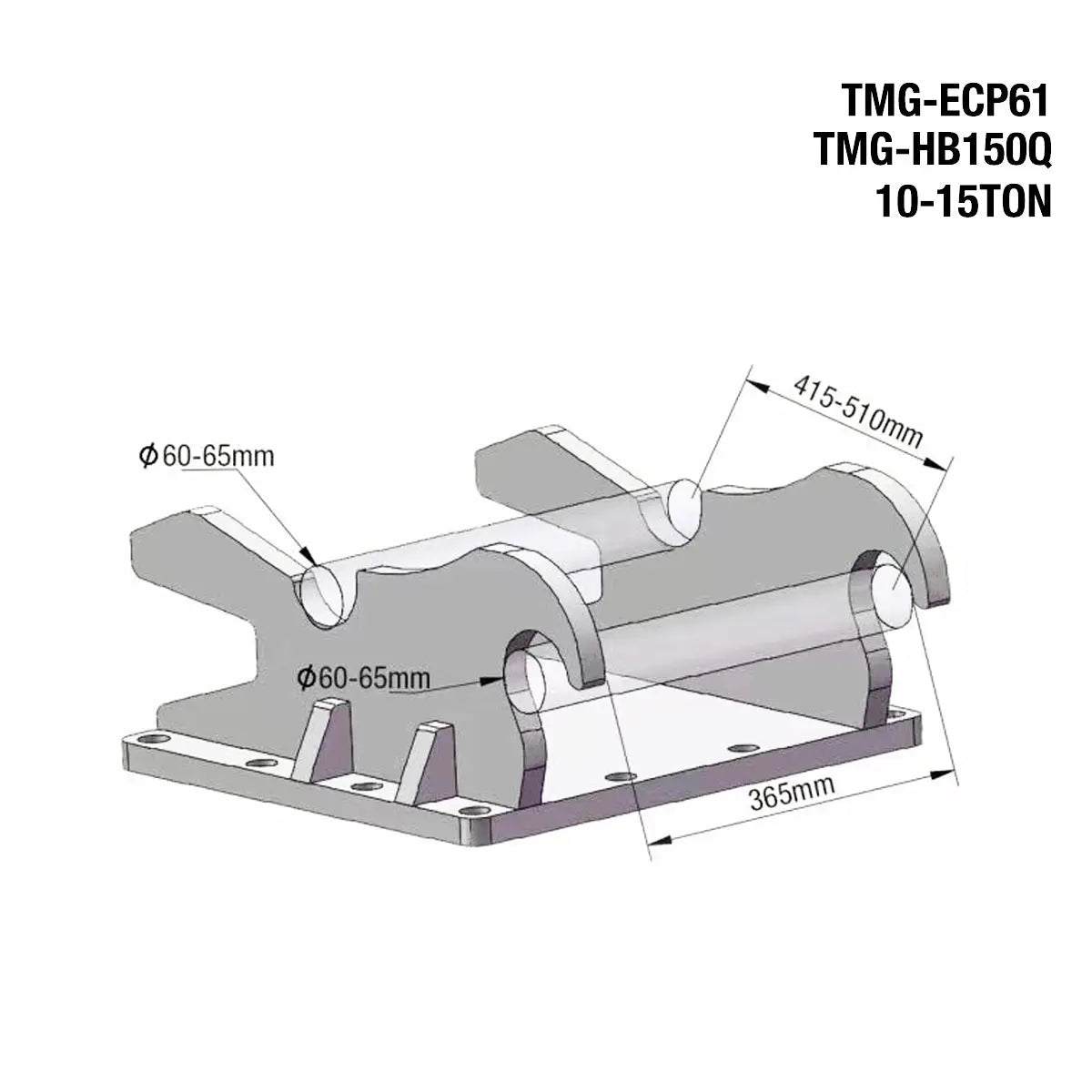 22,000-lbf Hydraulic Plate Compactor, 10-16 Ton Excavator Weight, 48" Compact Capacity, TMG-ECP61