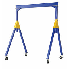 Vestil Steel Knockdown Fixed Gantry Crane with Phenolic Casters 10 Ft. 8000 Lb. Capacity Blue- FHSN-8-10