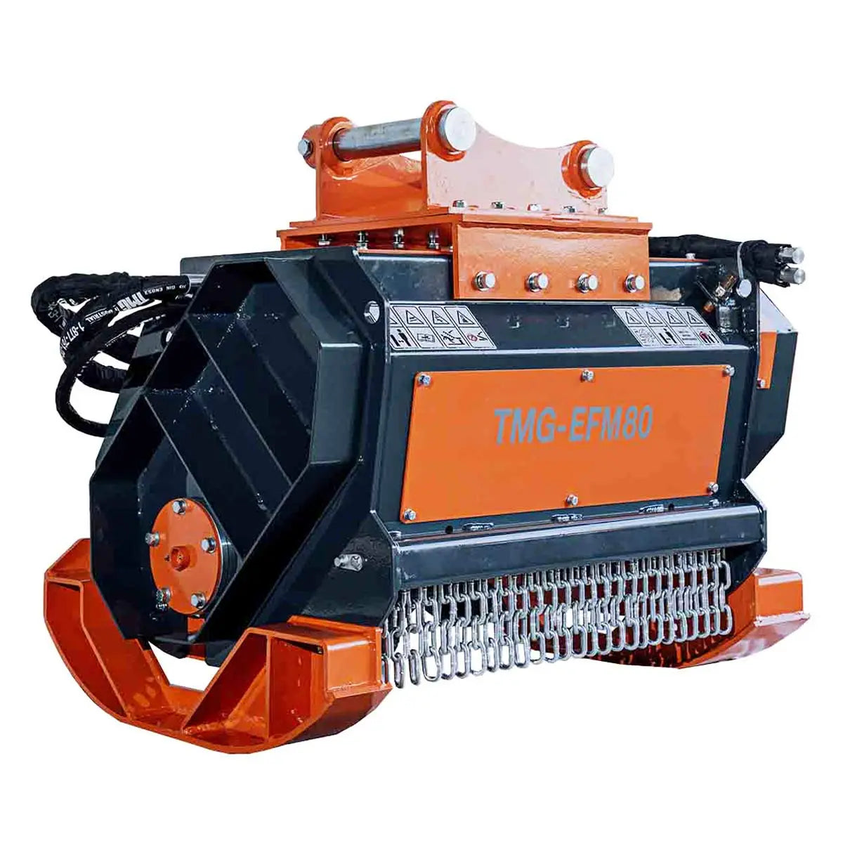 30" Excavator Forestry Brush Mulcher, 6-10 Ton Carrier, 4" Dia. Cutting Capacity, Hydraulic Piston Motor, TMG-EFM80