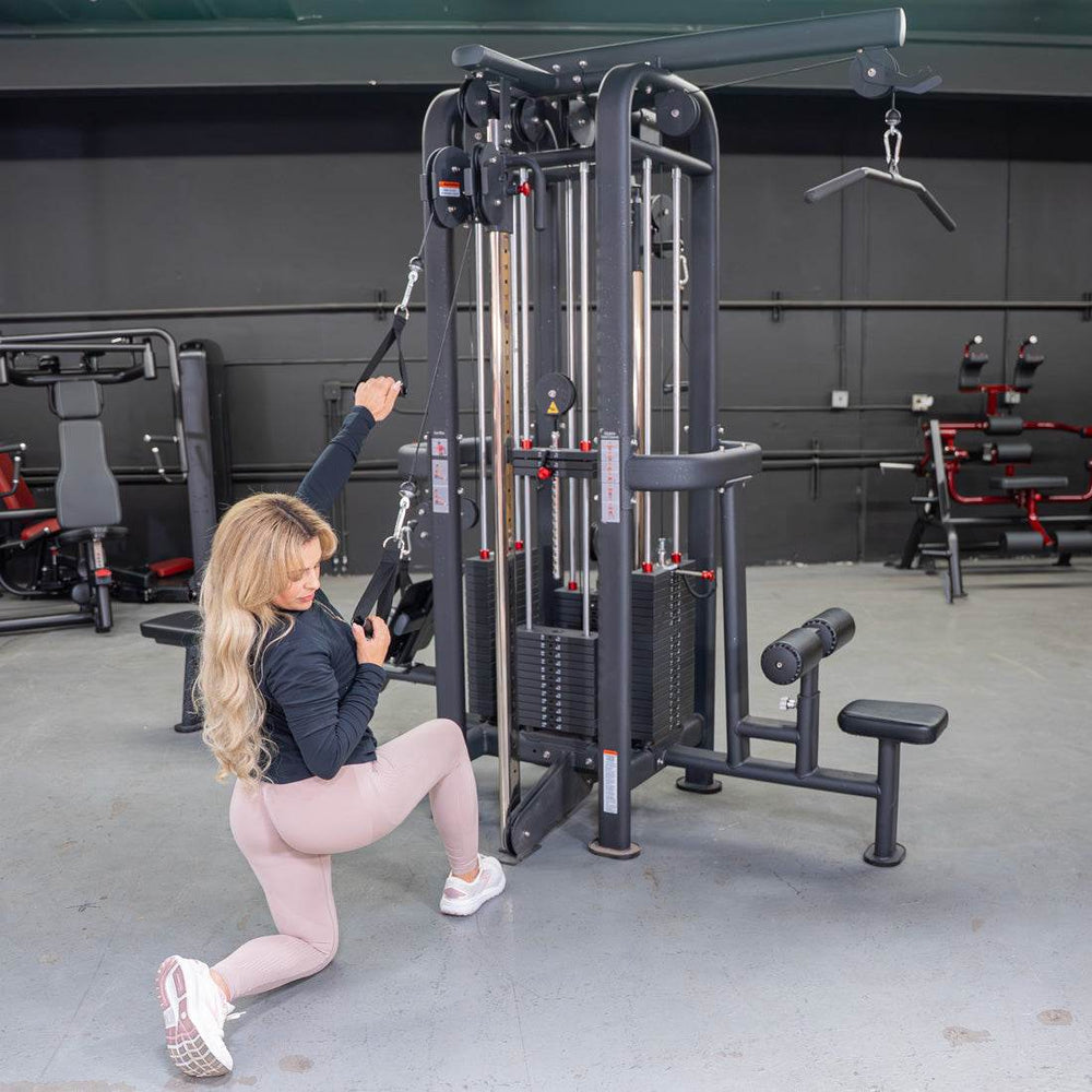 4 Stack Megatron Standard Jungle Gym - 2 Colors - Muscle D Fitness - Low Row, Lat Pulldown, Single Handle Hi/low Pulley, Double Hi/Low Pulley - Machine Horizon
