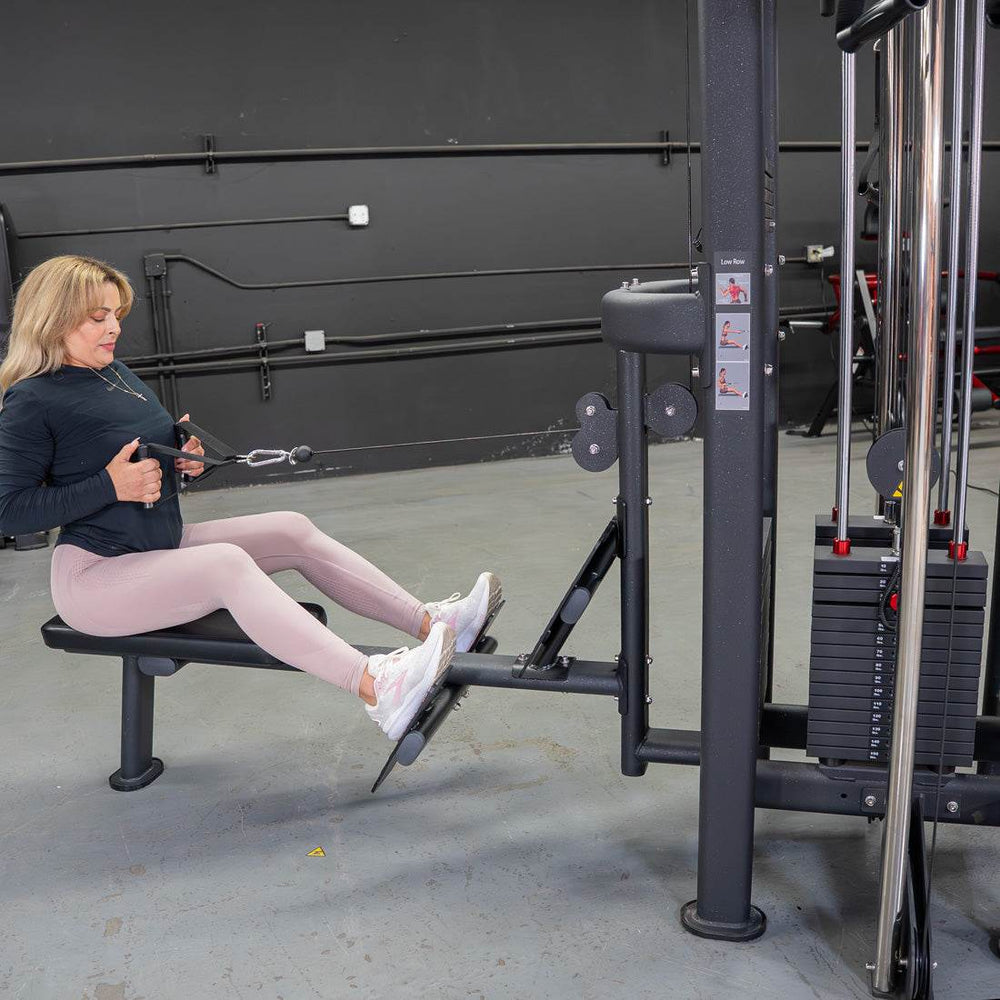 4 Stack Megatron Standard Jungle Gym - 2 Colors - Muscle D Fitness - Low Row, Lat Pulldown, Single Handle Hi/low Pulley, Double Hi/Low Pulley - Machine Horizon