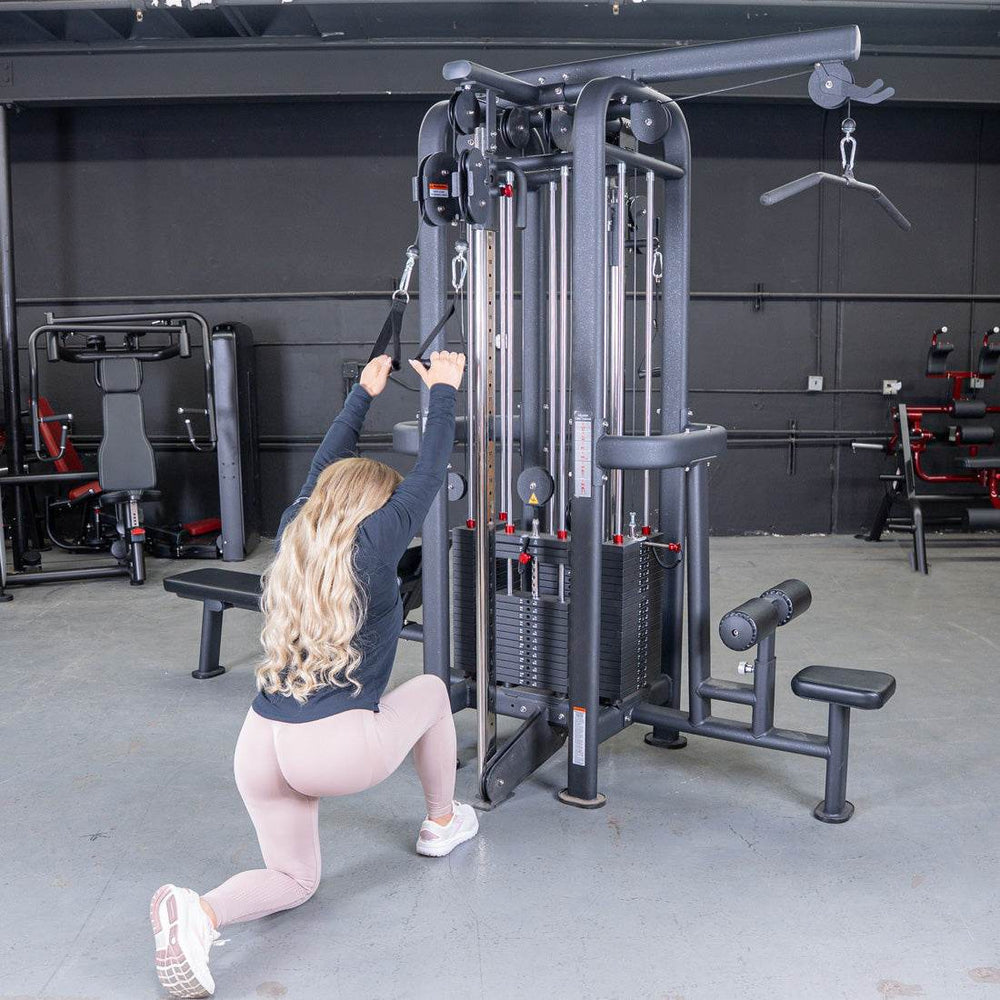 4 Stack Megatron Standard Jungle Gym - 2 Colors - Muscle D Fitness - Low Row, Lat Pulldown, Single Handle Hi/low Pulley, Double Hi/Low Pulley - Machine Horizon