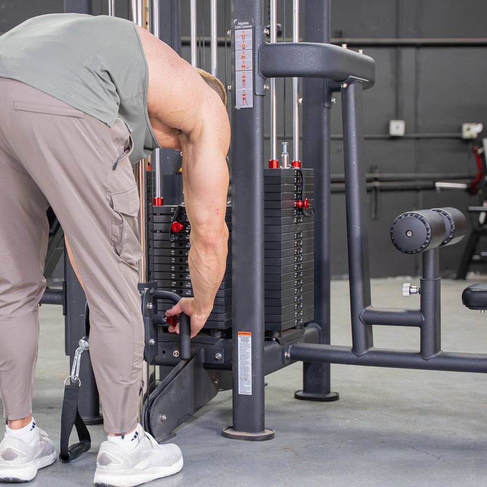 4 Stack Megatron Standard Jungle Gym - 2 Colors - Muscle D Fitness - Low Row, Lat Pulldown, Single Handle Hi/low Pulley, Double Hi/Low Pulley - Machine Horizon