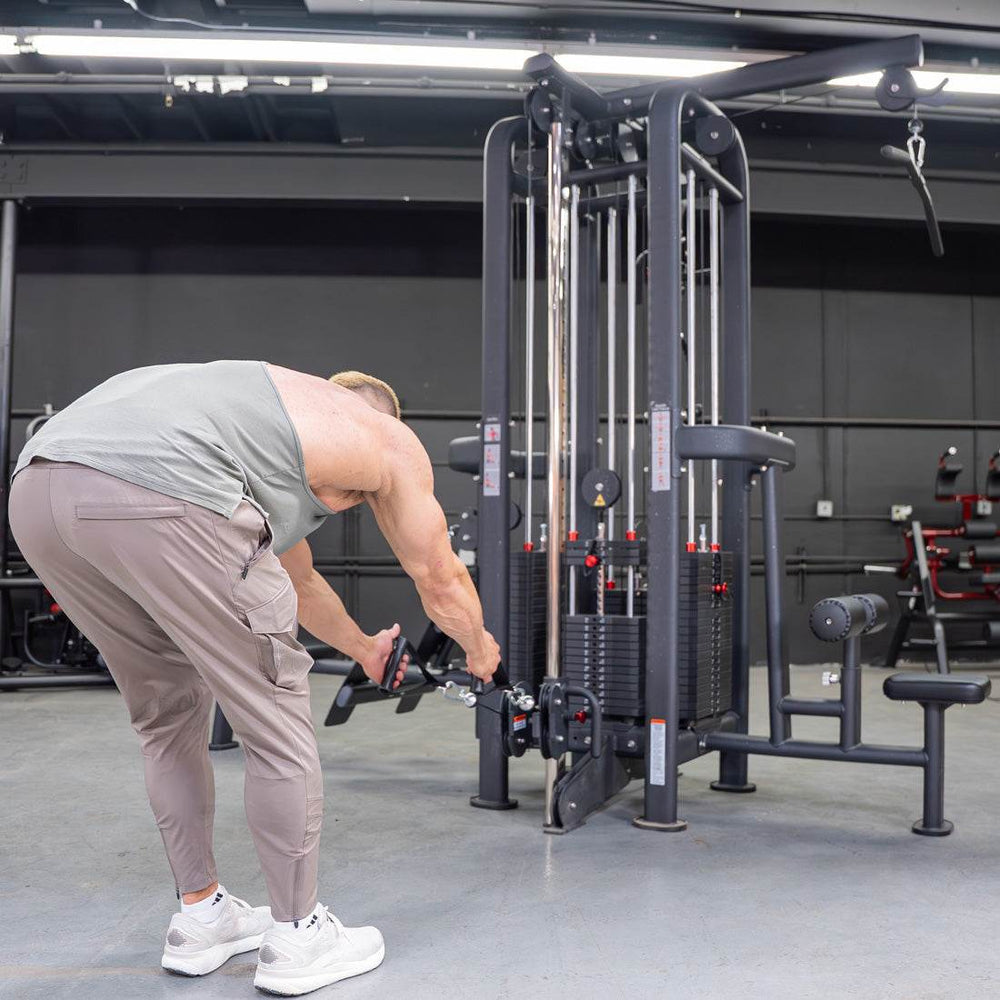 4 Stack Megatron Standard Jungle Gym - 2 Colors - Muscle D Fitness - Low Row, Lat Pulldown, Single Handle Hi/low Pulley, Double Hi/Low Pulley - Machine Horizon