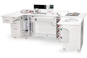 Bernina Horn Luxe Sewing Suite Cabinet, White