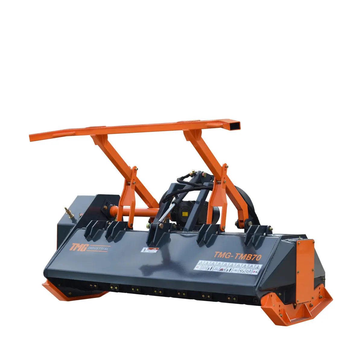 70" 3-Point Hitch Forestry Brush Mulcher, Category 2 Hookup, PTO Driven, Driveline Shaft Included, 70-110 HP, TMG-TMB70