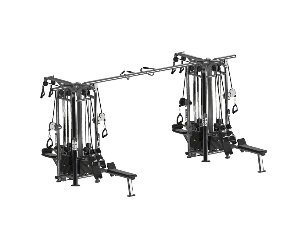 8 Stack Megatron Deluxe Jungle Gym 3 Colors - Muscle D Fitness - Commercial Grade Selectorized Multi-Station - Machine Horizon