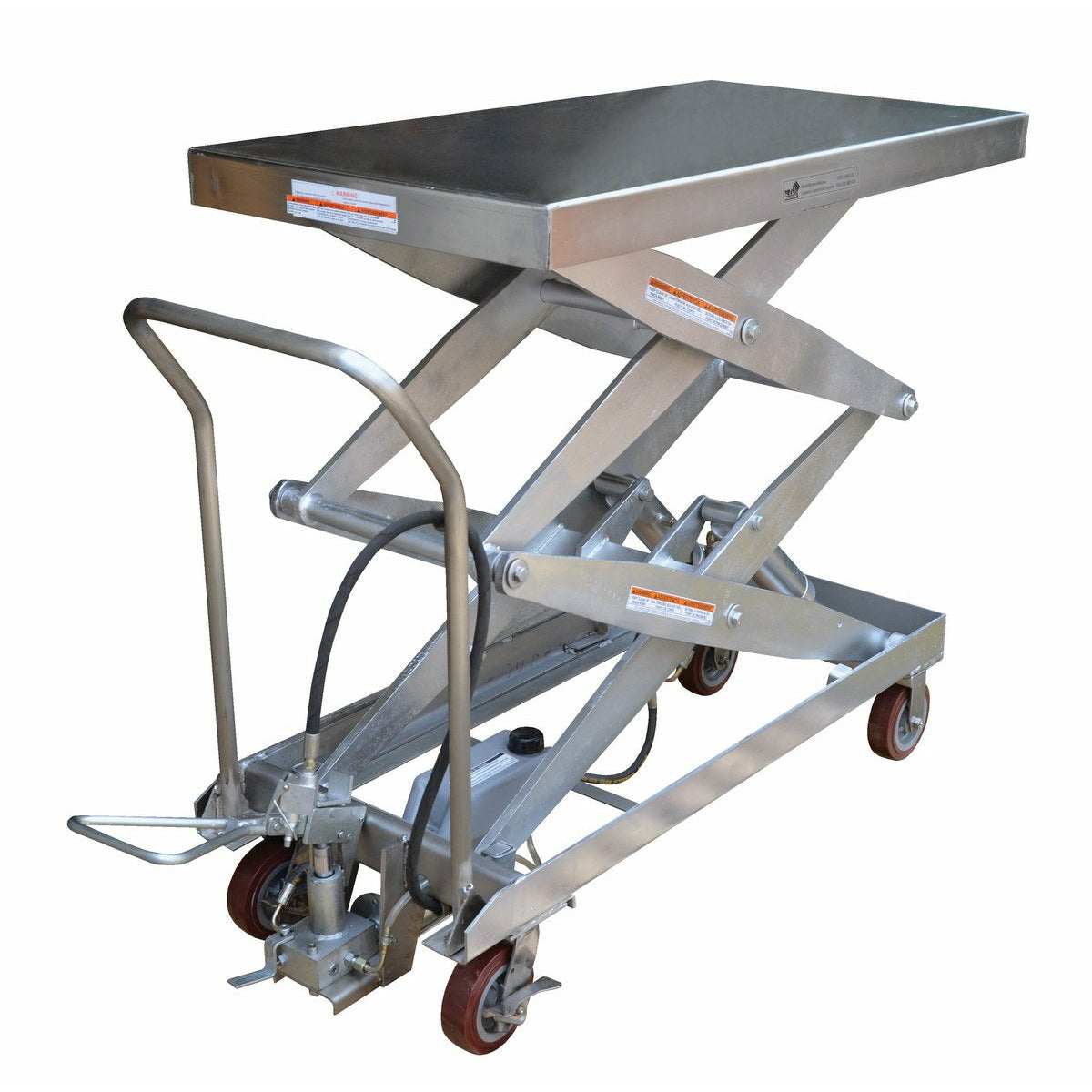 Vestil Partially Stainless Steel Air Cart 1500 Lb. Capacity Silver-AIR-1500-D-PSS