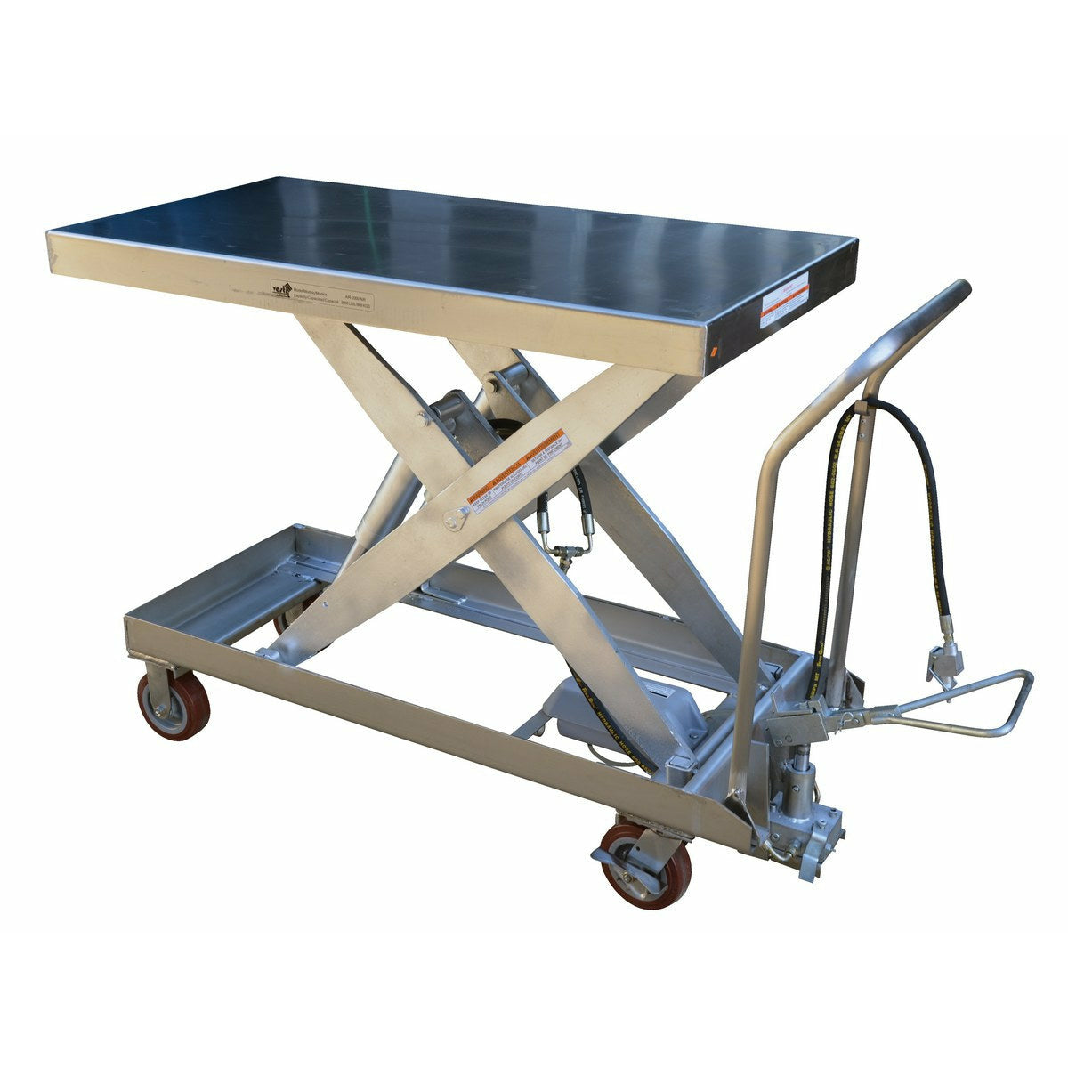 Vestil Partially Stainless Steel Air Cart 2000 Lb. Capacity Silver-AIR-2000-PSS