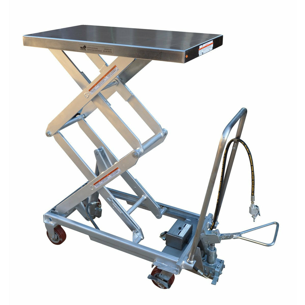 Vestil Partially Stainless Steel Air Cart 800 Lb. Capacity Silver-AIR-800-D-PSS