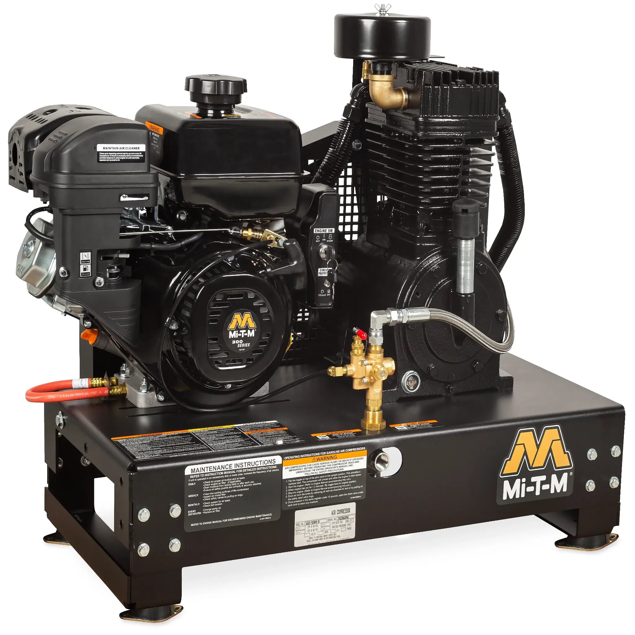 Mi-T-M Base-Mount Two Stage Gasoline - AM2 Air Compressor-SM09-B