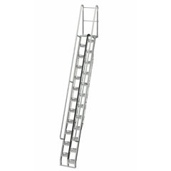 Vestil Galvanized Alternate Tread Stair 68 Degrees 78-3/8 In. x 23-1/2 In. x 209-7/8 In. 350 Lb. Capacity Silver-ATS-14-68-HDG