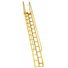 Vestil Steel Alternate Tread Stair 68 Degrees 78-3/8 In. x 23-1/2 In. x 209-7/8 In. 350 Lb. Capacity Yellow-ATS-14-68
