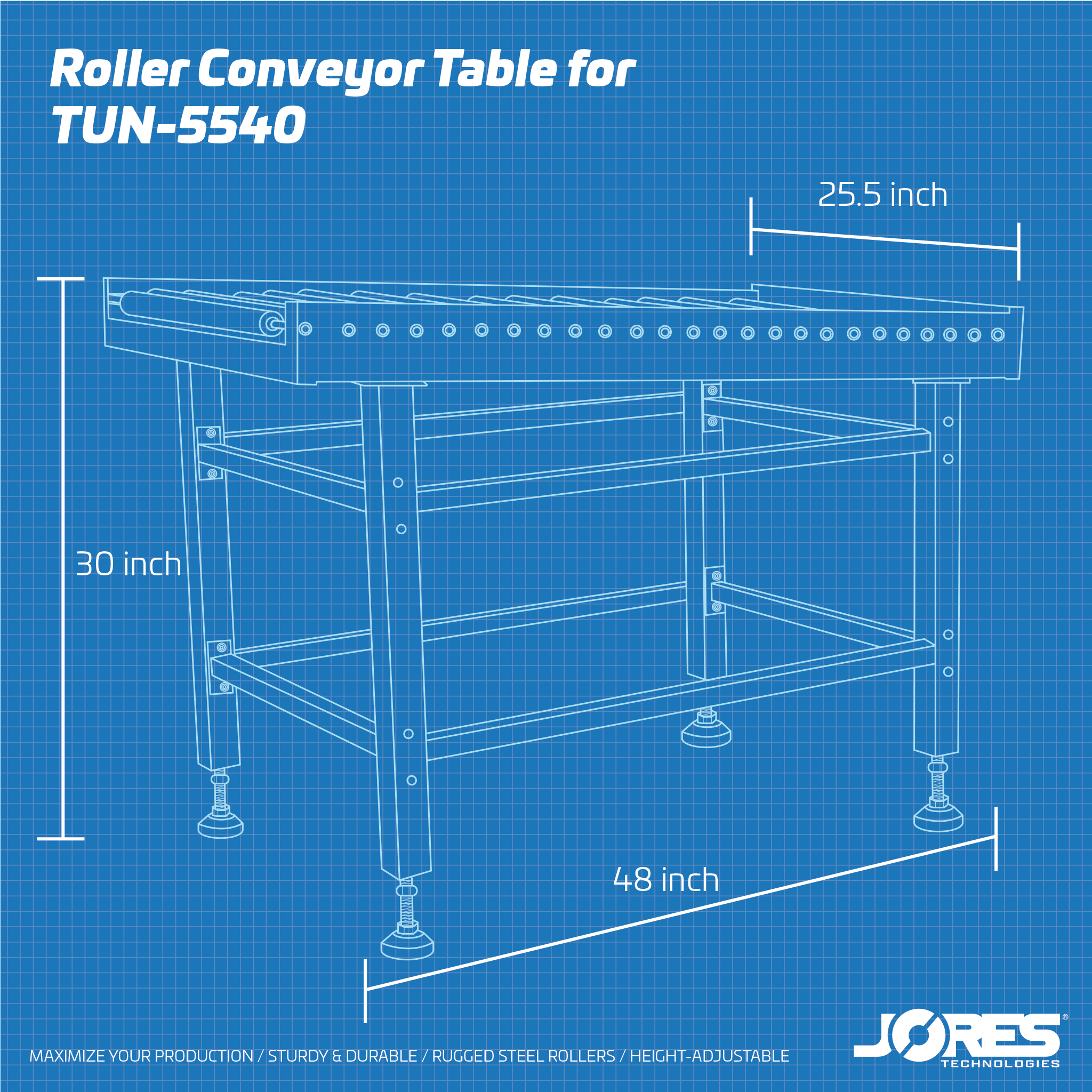 Jores Technologies Roller Conveyor Table for TUN-5540 Shrink Tunnel