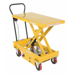 Vestil Steel DC Powered Hydraulic Single Scissor Cart 20-1/2 In. x 39-3/4 In. 1000 Lb. Capacity Yellow-CART-1000-DC