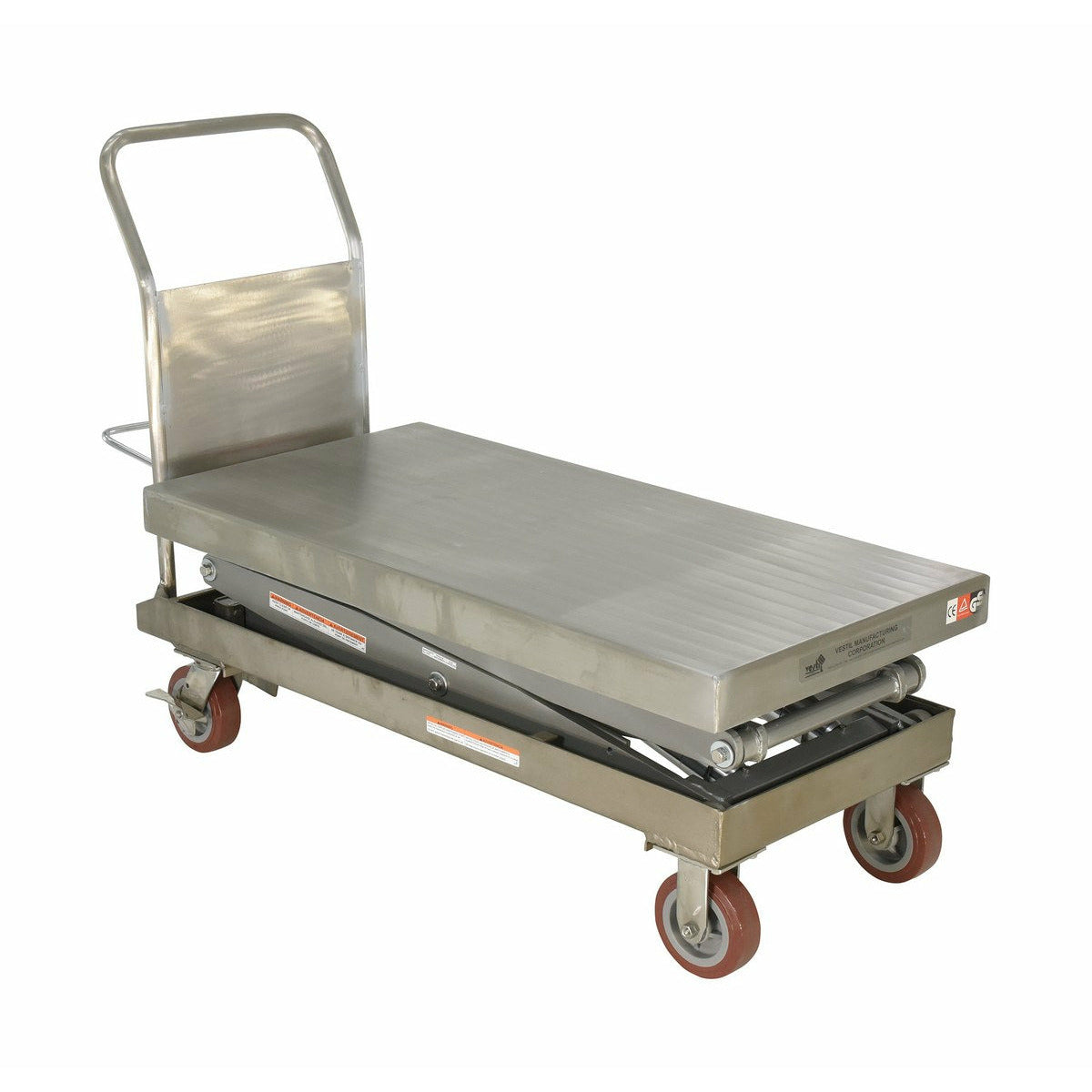 Vestil Partially Stainless Steel Hydraulic Elevating Carts-CART-1500-D-TS-PSS