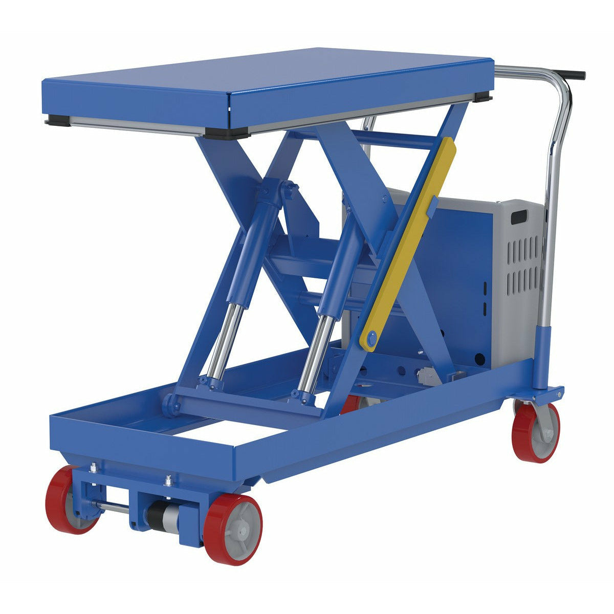 Vestil Steel Traction Drive Electric Hydraulic Elevating Cart 20 In. x 40 In. 2000 Lb. Capacity Blue-CART-2000-2040-CTD