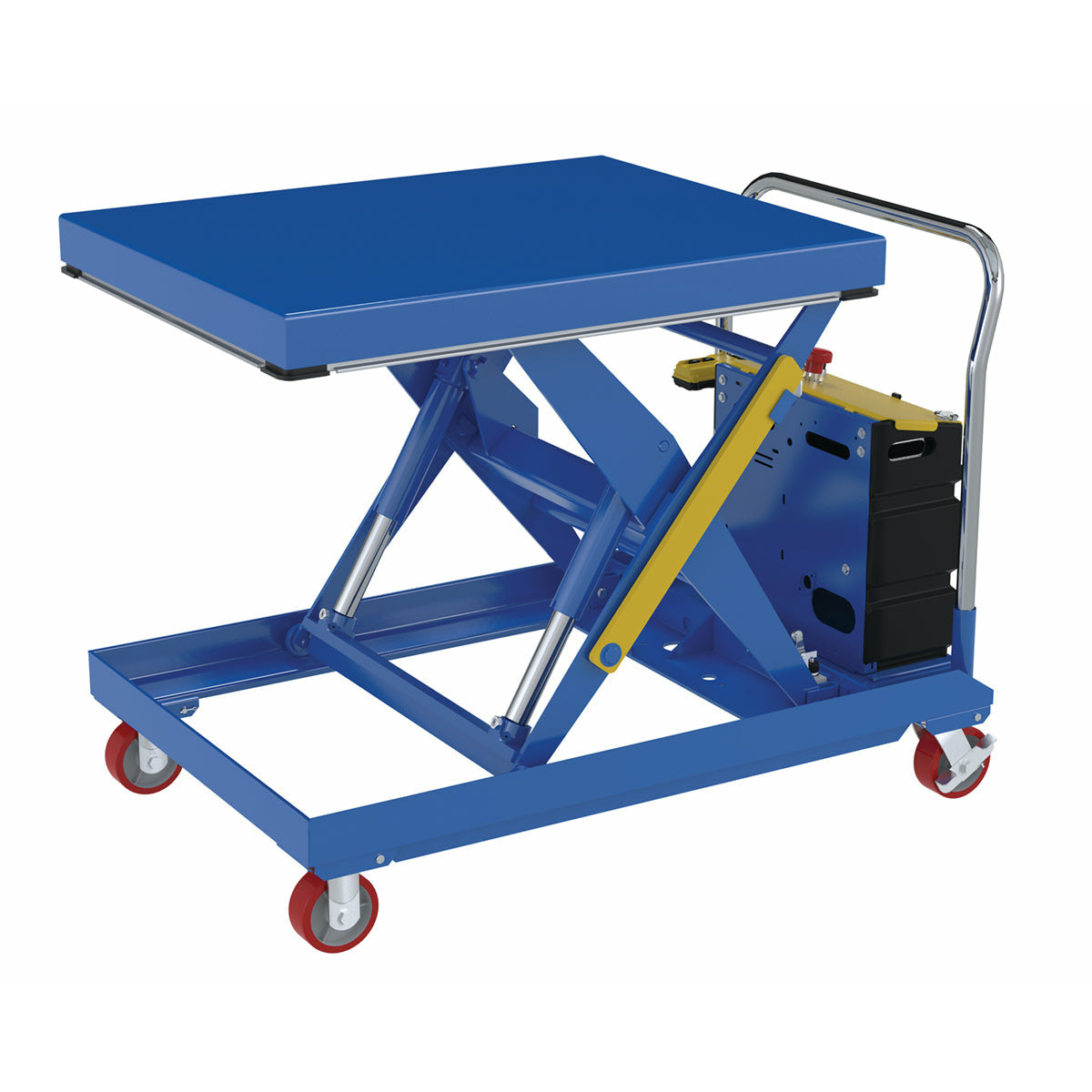 Vestil Steel 12V DC Powered Hydraulic Elevating Cart 32 In. x 40 In. 2000 Lb. Capacity Blue -CART-2000-3240-DC