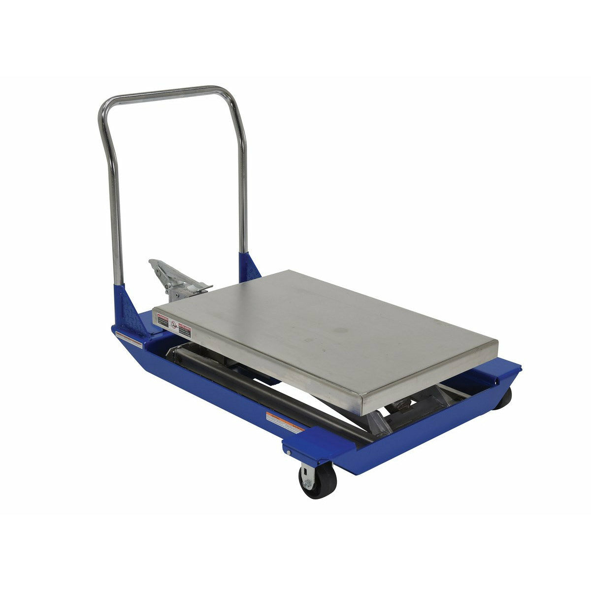 Vestil Partially Stainless Steel Foot Pump Scissor Cart 36 In. x 24 In. 1000 Lb. Capacity Blue/Silver -CART-23-10-M-PSS