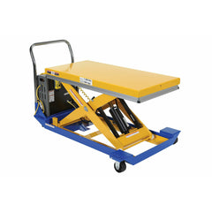 Vestil Steel DC Powered Scissor Cart 48 In. x 24 In. 1500 Lb. Capacity Blue/Yellow -CART-24-15-DC