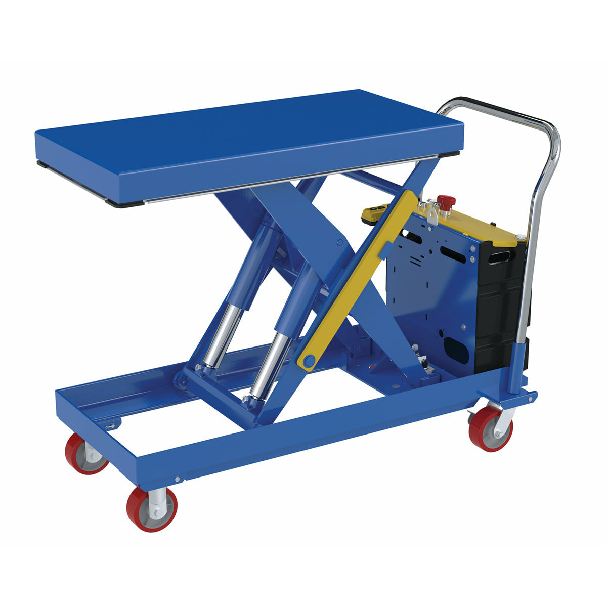 Vestil Steel 12V DC Hydraulic Elevating Cart 20 In. x 40 In. 2500 Lb. Capacity Blue -CART-2500-2040-DC