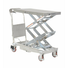 Vestil Partially Stainless Steel Hydraulic Elevating Cart 32-1/2 In. x 20 In. 800 Lb. Capacity Silver-CART-800-D-PSS