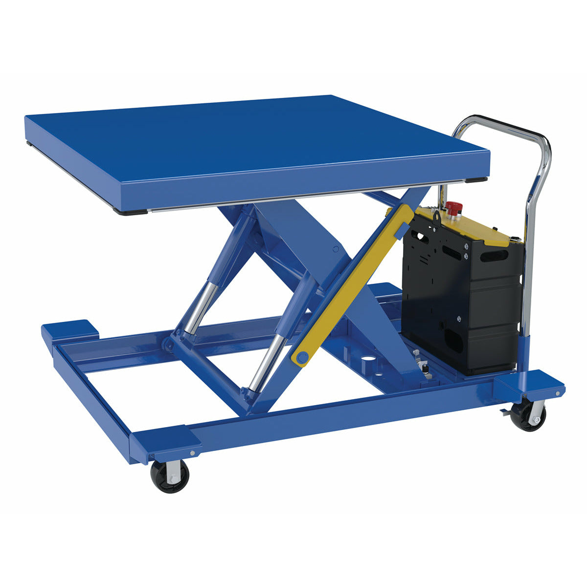 Vestil Steel DC Heavy Duty Low Profile Scissor Lift Carts 42 In. x 42 In. 2000 Lb. Capacity Blue-CART-LP-2000-4242-DC