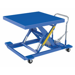 Vestil Steel Heavy Duty Low Profile Scissor Lift Carts with Foot Pump 42 In. x 42 In. 2000 Lb. Capacity Blue-CART-LP-2000-4242-FP