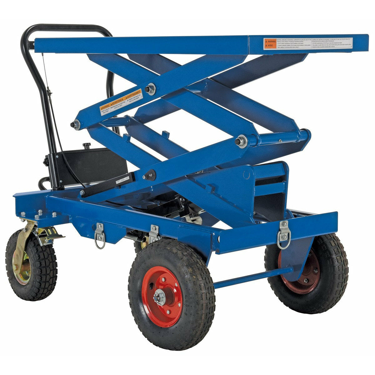 Vestil Steel Rough Terrain Elevating Cart 20-1/2 In. x 40 In. 600 Lb. Capacity BlueCART-PN-600-D