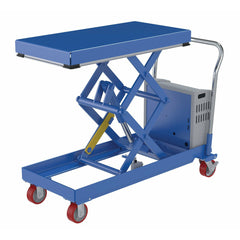Vestil Steel 12V DC Hydraulic Elevating Cart 20 In. x 40 In. 750 Lb. Capacity Blue-CARTD-750-2040-DC