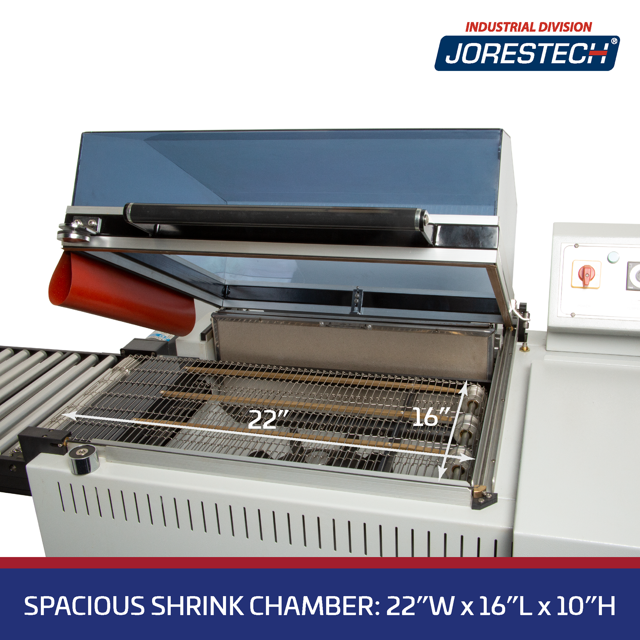 Jores Technologies Chamber Shrink Wrapping System Sealer All-in-One with Mesh Conveyor– 22” X 16”