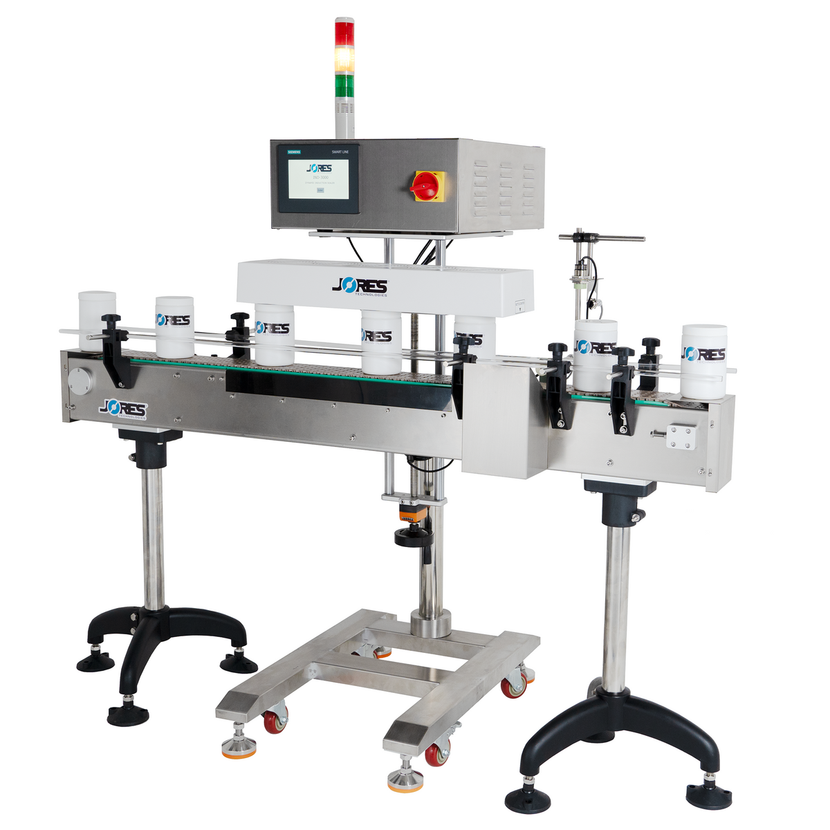 Jores Technologies Continuous Inline Induction Cap Sealing System 20 - 120mm with Conveyor