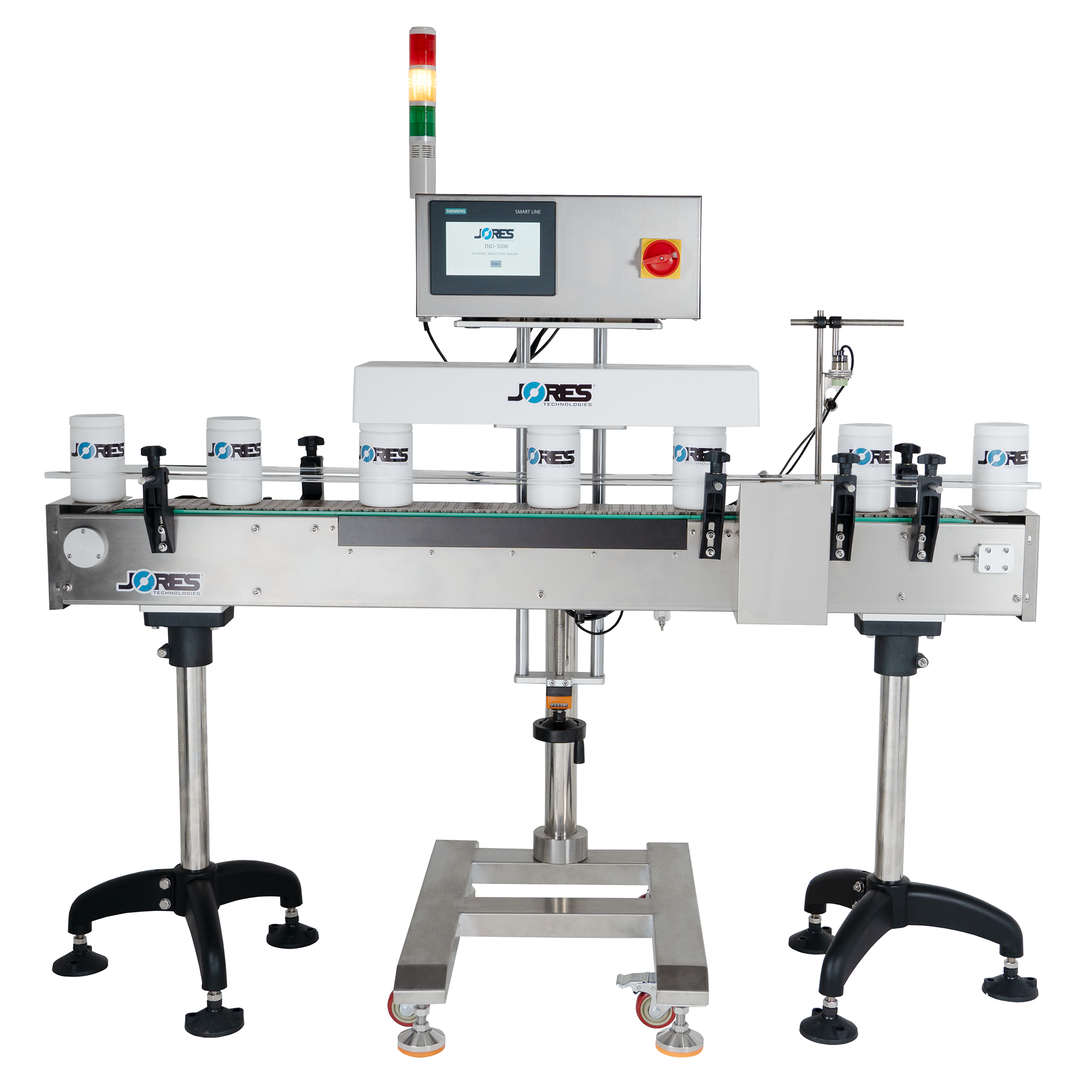 Jores Technologies Continuous Inline Induction Cap Sealing System 20 - 120mm with Conveyor
