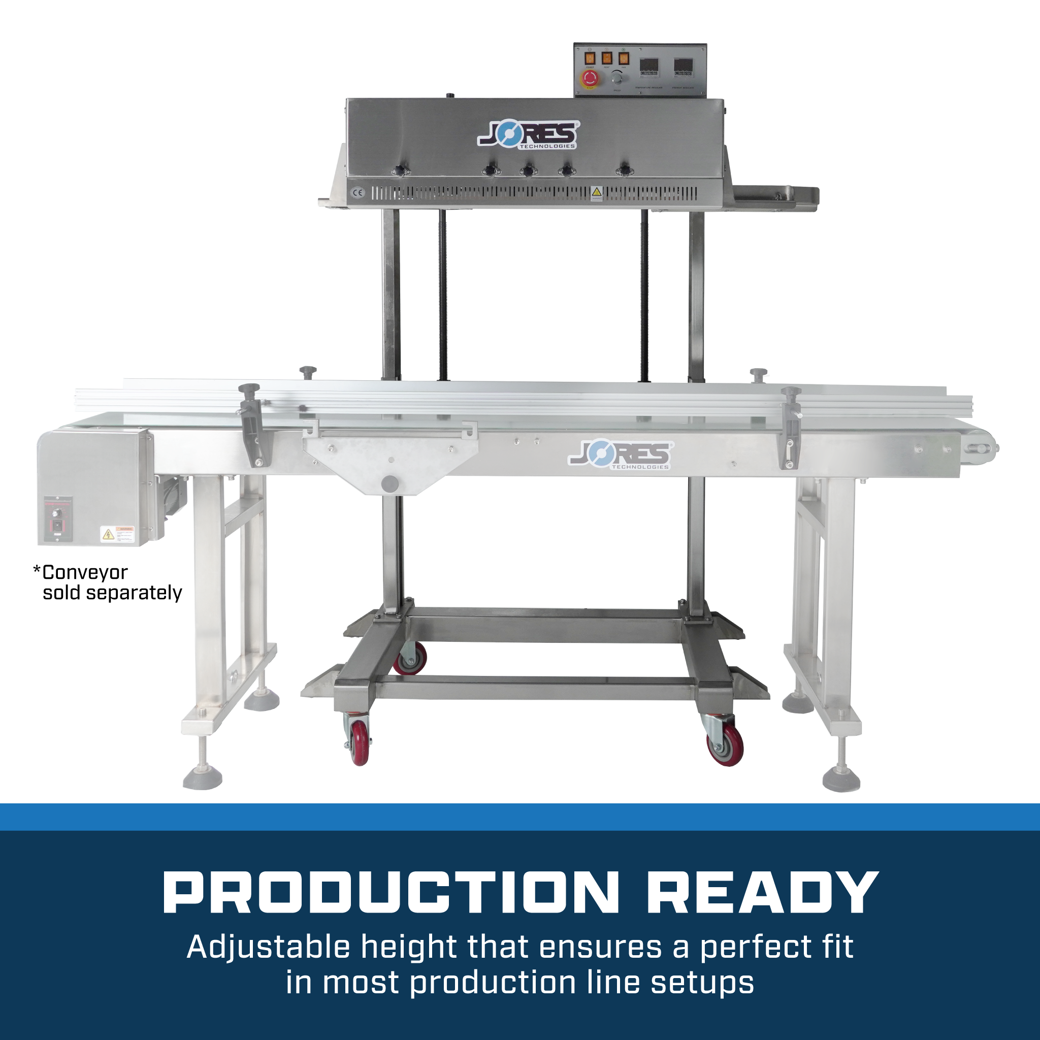Jores Technologies Conveyorless Continuous Band Sealer for Variable Bag Heights