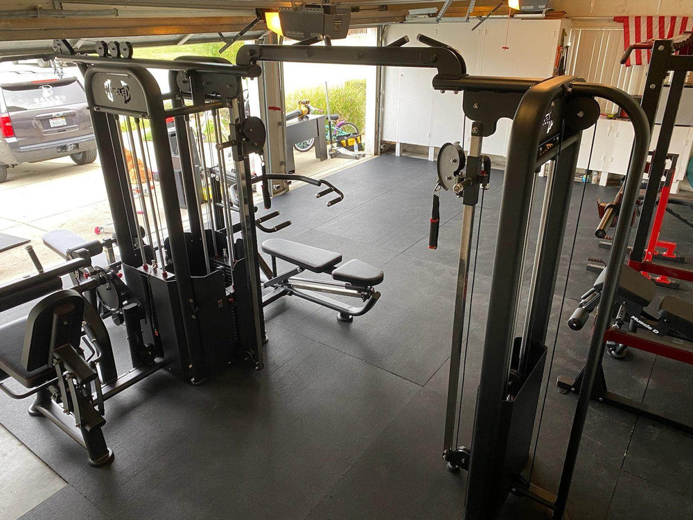 5 Stack Megatron Compact Multi-Gym - Muscle D Fitness - Lat Pull, Low Row, Bench Press, Lat Pull, Leg Ext / Curl - Machine Horizon