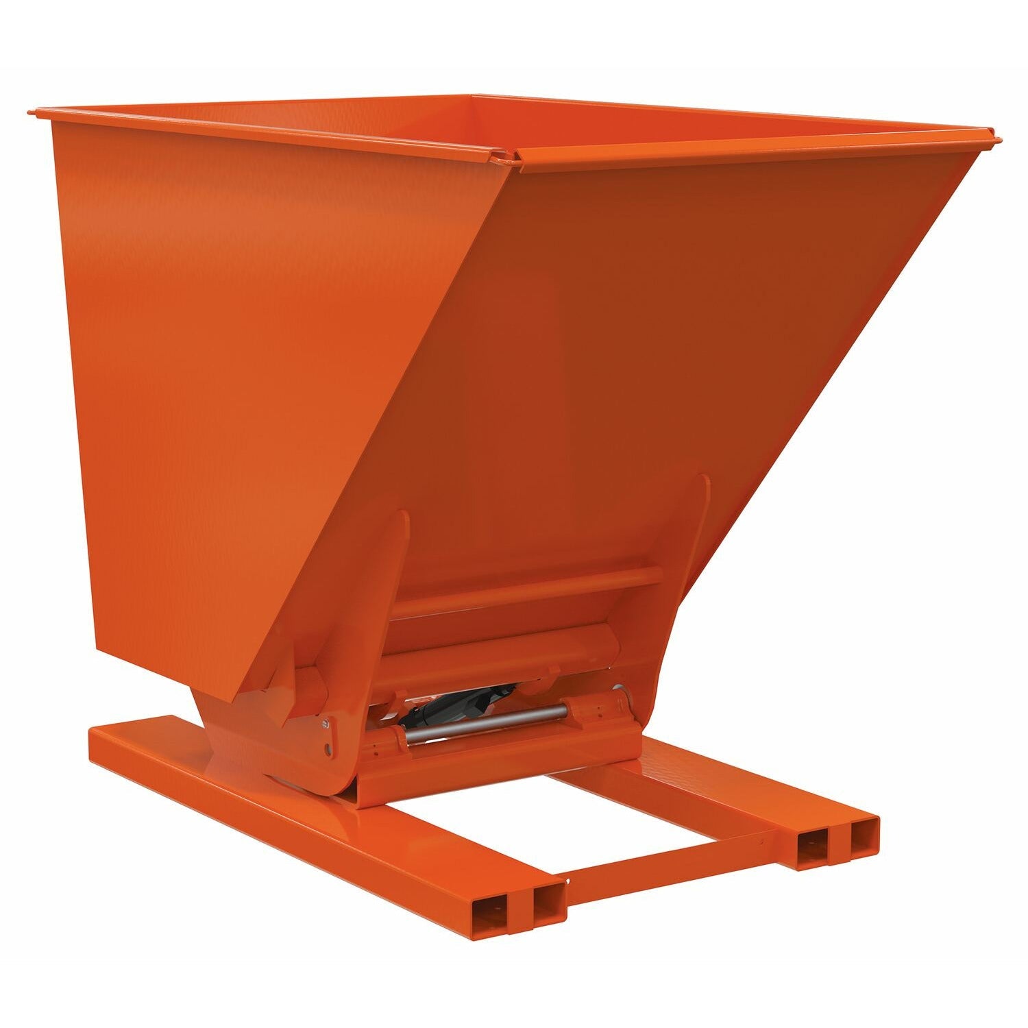Vestil Steel Heavy Duty Hydraulic Dumping Hopper 1-1/2 Cubic Yard 6,000 Lb. Capacity Orange - D-150-HD-HYD-OR