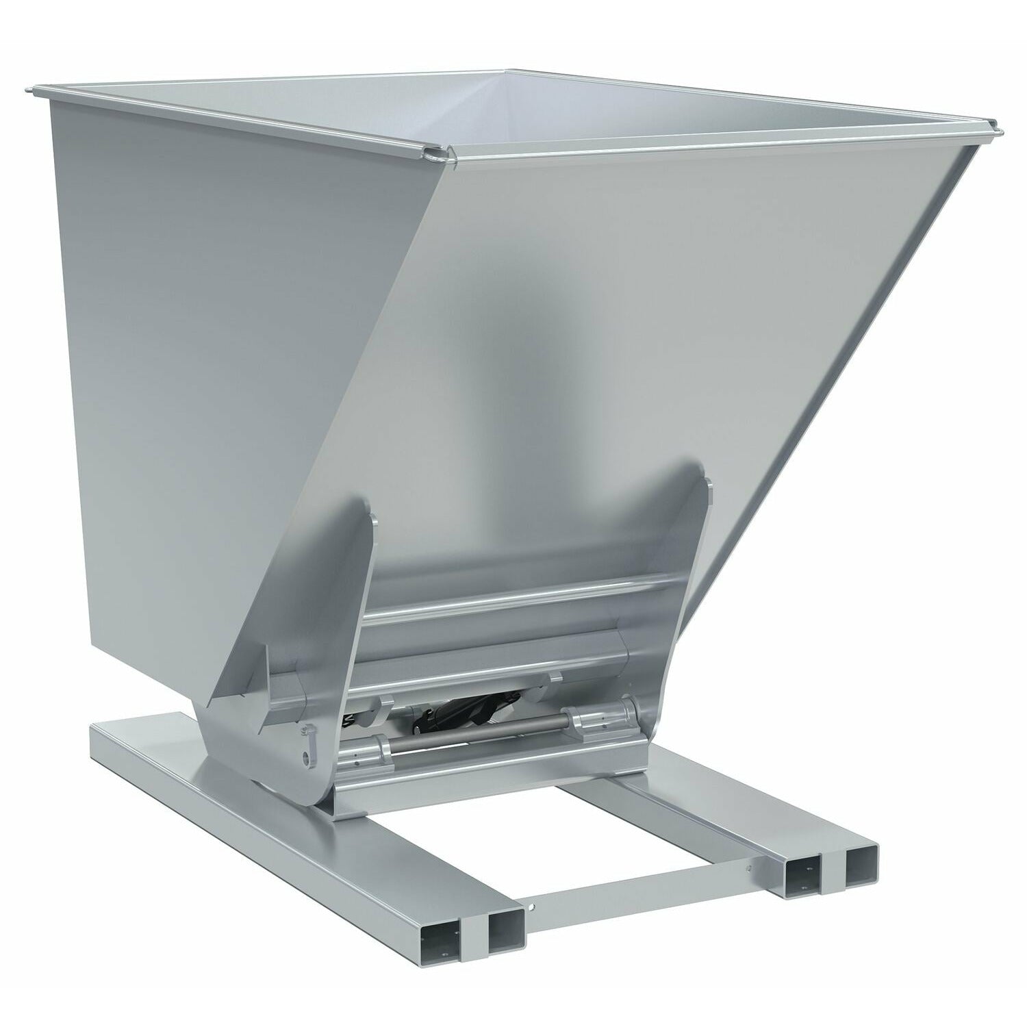 Vestil Steel Heavy Duty Hydraulic Dumping Hopper 1-1/2 Cubic Yard 6,000 Lb. Capacity Silver- D-150-HD-HYD-SL