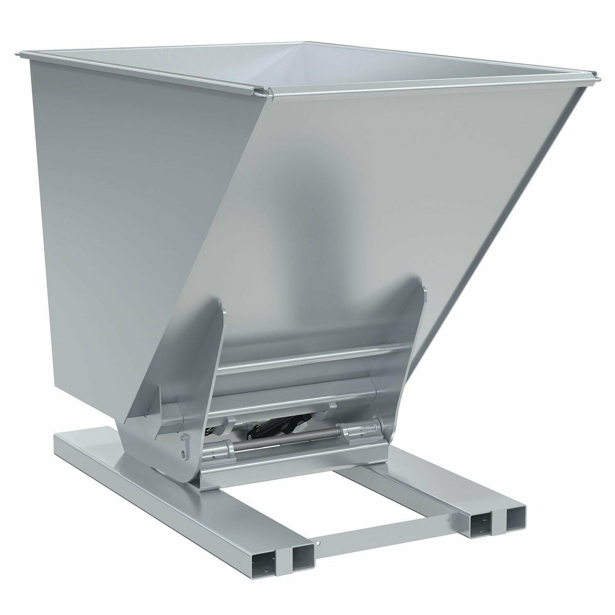 Vestil Steel Heavy Duty Hydraulic Dumping Hopper 1-1/2 Cubic Yard 6,000 Lb. Capacity Silver- D-150-HD-HYD-SL