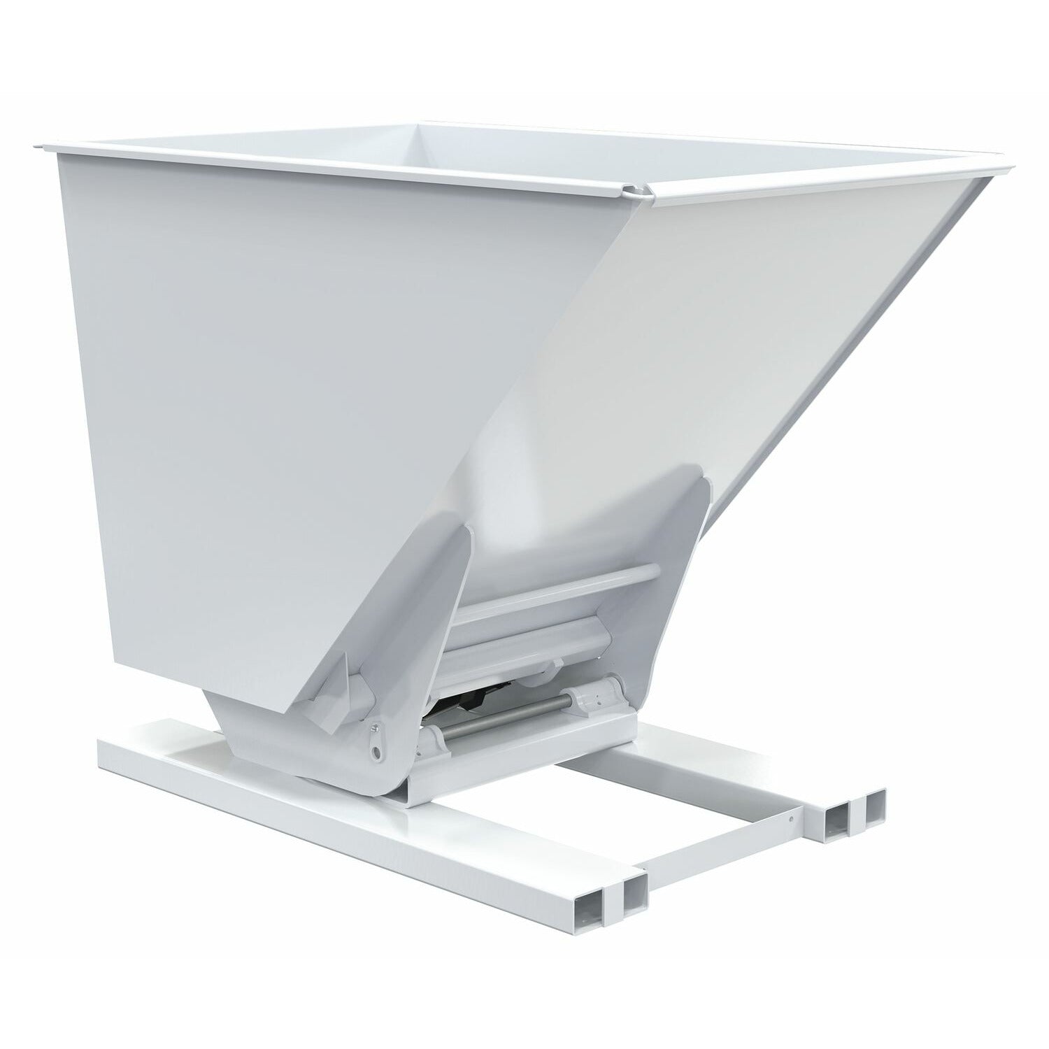 Vestil Steel Heavy Duty Hydraulic Dumping Hopper 1-1/2 Cubic Yard 6,000 Lb. Capacity White- D-150-HD-HYD-WT