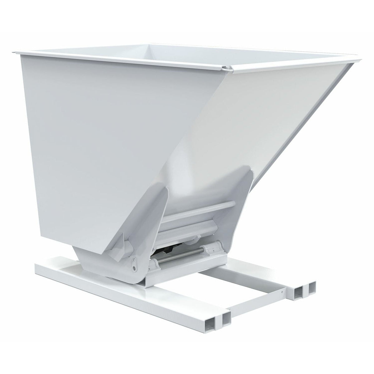 Vestil Steel Heavy Duty Hydraulic Dumping Hopper 1-1/2 Cubic Yard 6,000 Lb. Capacity White- D-150-HD-HYD-WT