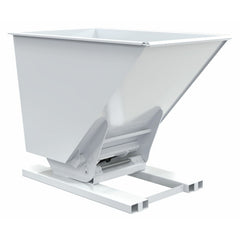 Vestil Steel Heavy Duty Hydraulic Dumping Hopper 1-1/2 Cubic Yard 6,000 Lb. Capacity White- D-150-HD-HYD-WT